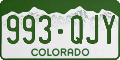 CO license plate 993QJY