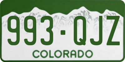 CO license plate 993QJZ