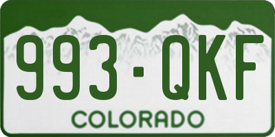 CO license plate 993QKF