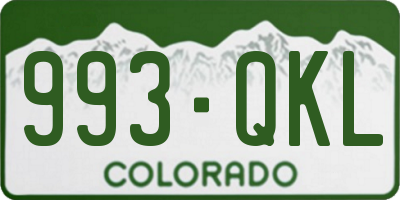 CO license plate 993QKL