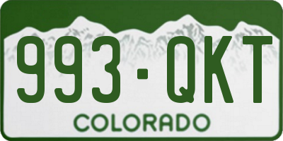 CO license plate 993QKT