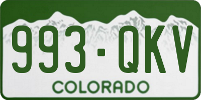 CO license plate 993QKV