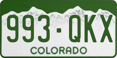 CO license plate 993QKX