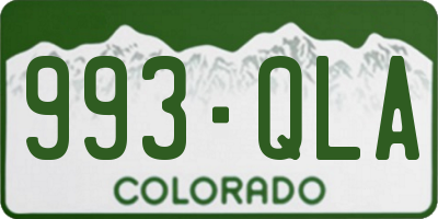 CO license plate 993QLA