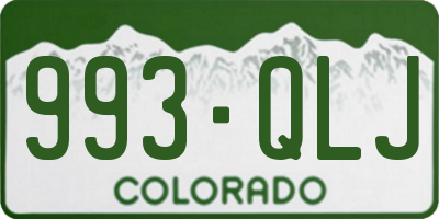 CO license plate 993QLJ