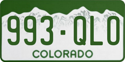 CO license plate 993QLO