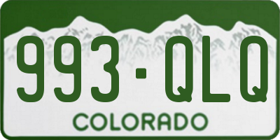 CO license plate 993QLQ