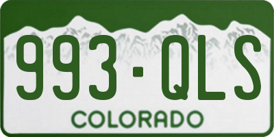 CO license plate 993QLS