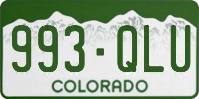 CO license plate 993QLU