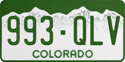 CO license plate 993QLV