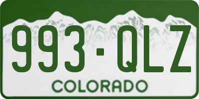 CO license plate 993QLZ