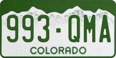 CO license plate 993QMA