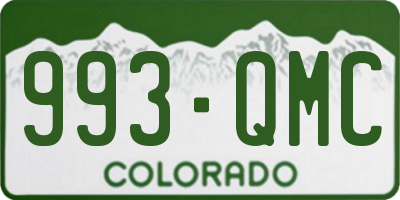 CO license plate 993QMC