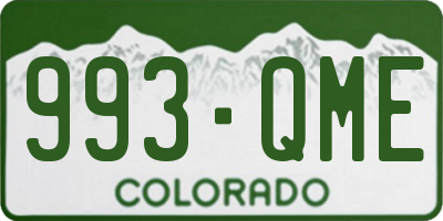 CO license plate 993QME