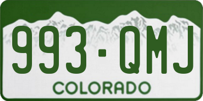 CO license plate 993QMJ