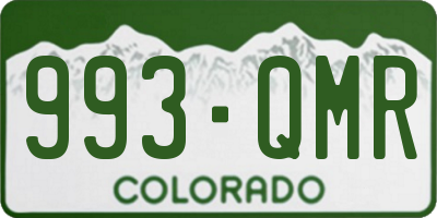 CO license plate 993QMR