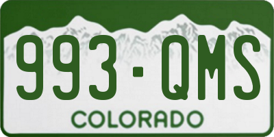 CO license plate 993QMS