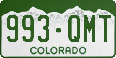 CO license plate 993QMT