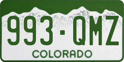 CO license plate 993QMZ
