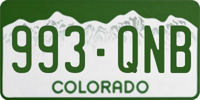 CO license plate 993QNB