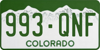 CO license plate 993QNF