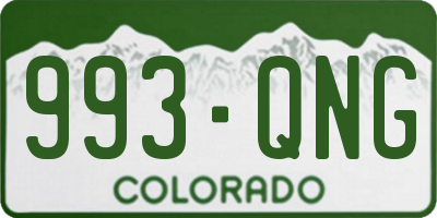 CO license plate 993QNG