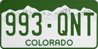 CO license plate 993QNT