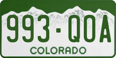 CO license plate 993QOA