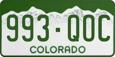 CO license plate 993QOC