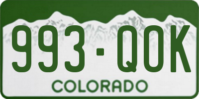 CO license plate 993QOK