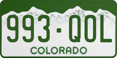 CO license plate 993QOL
