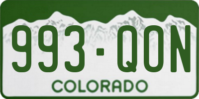 CO license plate 993QON