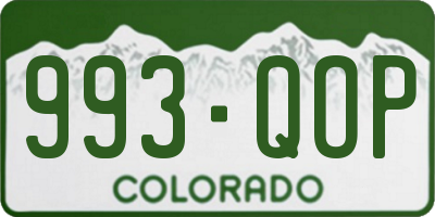 CO license plate 993QOP
