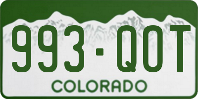 CO license plate 993QOT