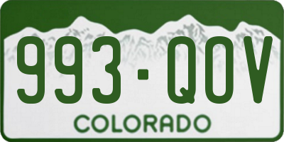 CO license plate 993QOV