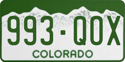 CO license plate 993QOX