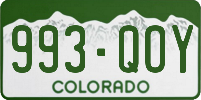 CO license plate 993QOY