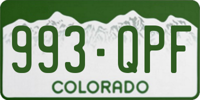 CO license plate 993QPF