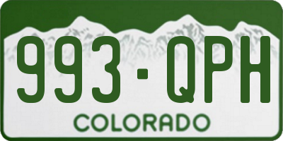 CO license plate 993QPH