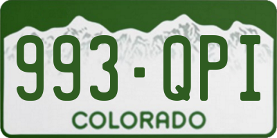CO license plate 993QPI