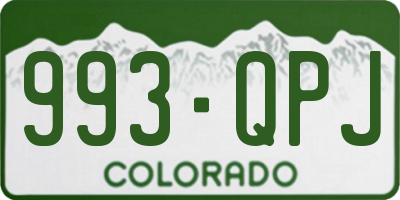 CO license plate 993QPJ