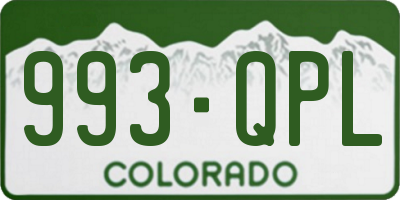 CO license plate 993QPL