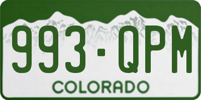CO license plate 993QPM