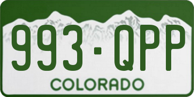 CO license plate 993QPP
