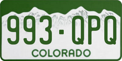 CO license plate 993QPQ