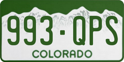 CO license plate 993QPS