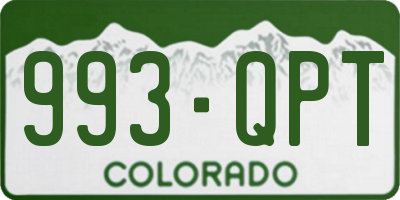 CO license plate 993QPT