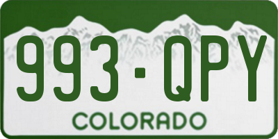 CO license plate 993QPY