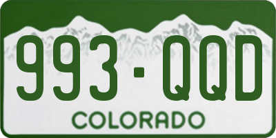CO license plate 993QQD