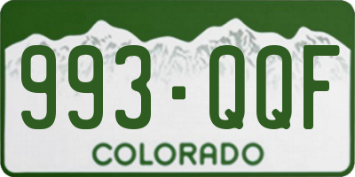 CO license plate 993QQF